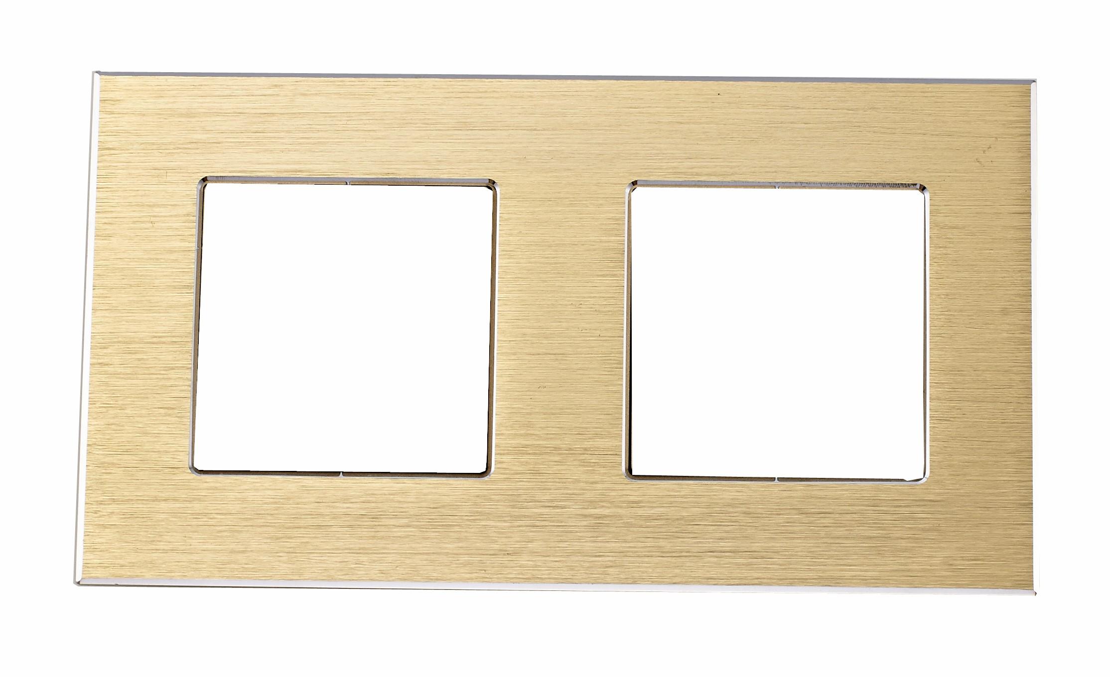 Двойна рамка от масивен Алуминий 86*157mm- ЗЛАТЕН | JAR Computers Двойна рамка от масивен Алуминий 86*157mm- ЗЛАТЕН