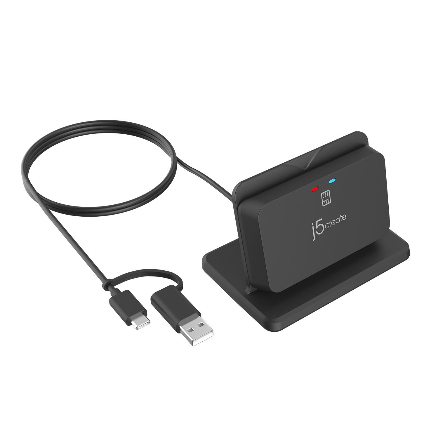 j5create JUR261 четец на смарт карта На закрито USB USB Type-A/USB Type-C Черен | JAR Computers j5create JUR261 четец на смарт карта На закрито USB USB Type-A/USB Type-C Черен
