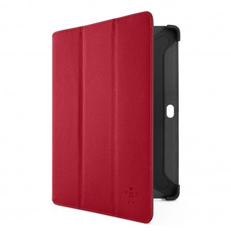 Кожен калъф и поставка за Samsung Galaxy Tab 10.1 (2) - Belkin Trifold Folio (червен) | JAR Computers Кожен калъф и поставка за Samsung Galaxy Tab 10.1 (2) - Belkin Trifold Folio (червен)