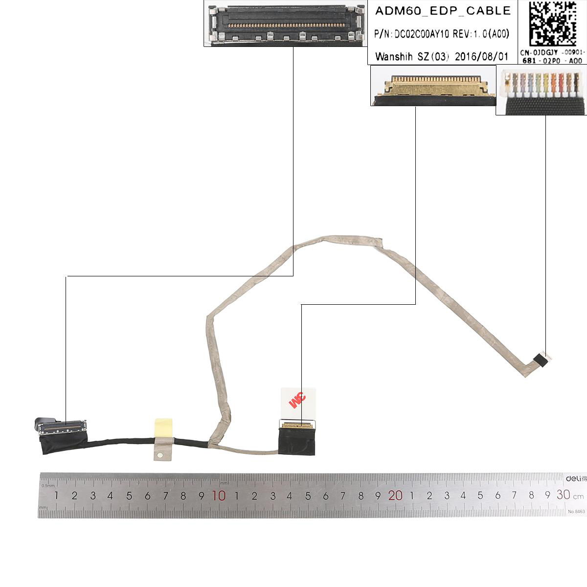 Лентов кабел за лаптоп (LCD Cable) Dell Latitude E5270 - DC02C00AY10 / 0JDGJY