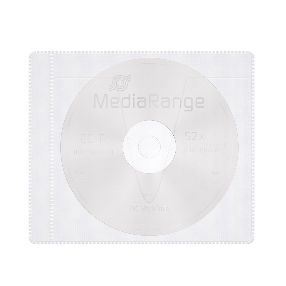 MEDIARANGE ADHESIVE-BACKED SLEEVES FOR 1 DISK (MRBOX69-50)
