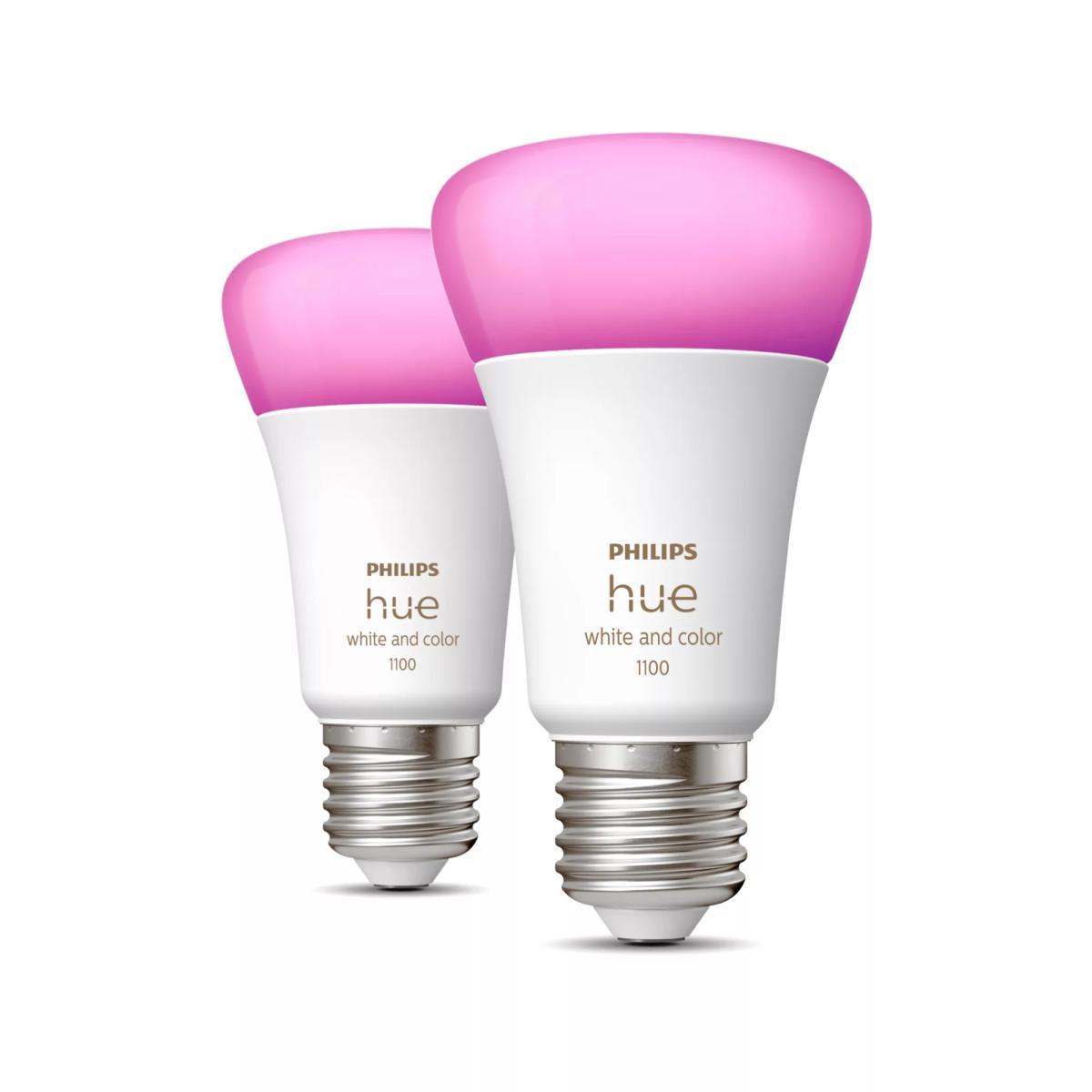 Philips Hue White and colour ambience A60 – E27 smart bulb – 1100 (2-pack) | JAR Computers Philips Hue White and colour ambience A60 – E27 smart bulb – 1100 (2-pack)