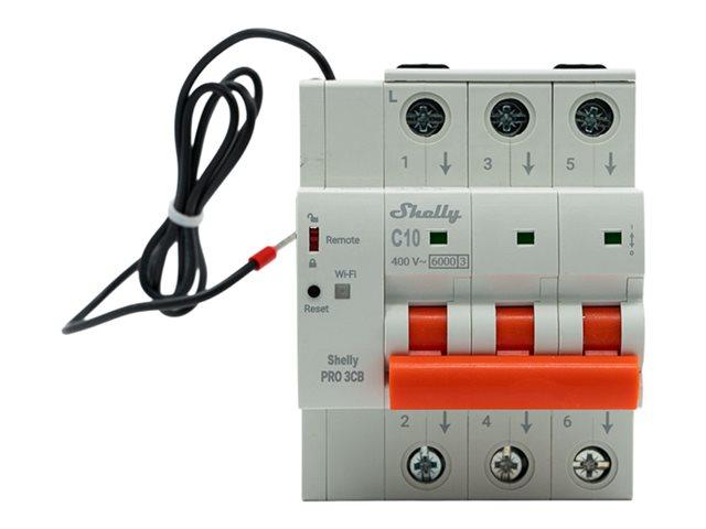 SHELLY Pro 3CB C10 Ethernet WiFi Bluetooth DIN Rail 3-Pole 10A C-Curve Circuit Breaker | JAR Computers SHELLY Pro 3CB C10 Ethernet WiFi Bluetooth DIN Rail 3-Pole 10A C-Curve Circuit Breaker