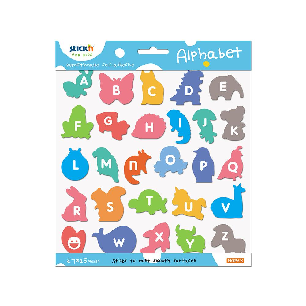 Stick'n Самозалепващи се листчета Азбука, латиница, 420 листа