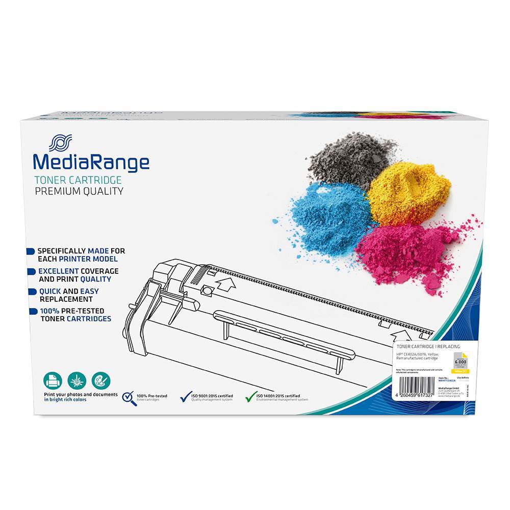 Toner MEDIARANGE Compatible for Printers HP (Yellow) (CE402A/507A) (MRHPTCE402A)