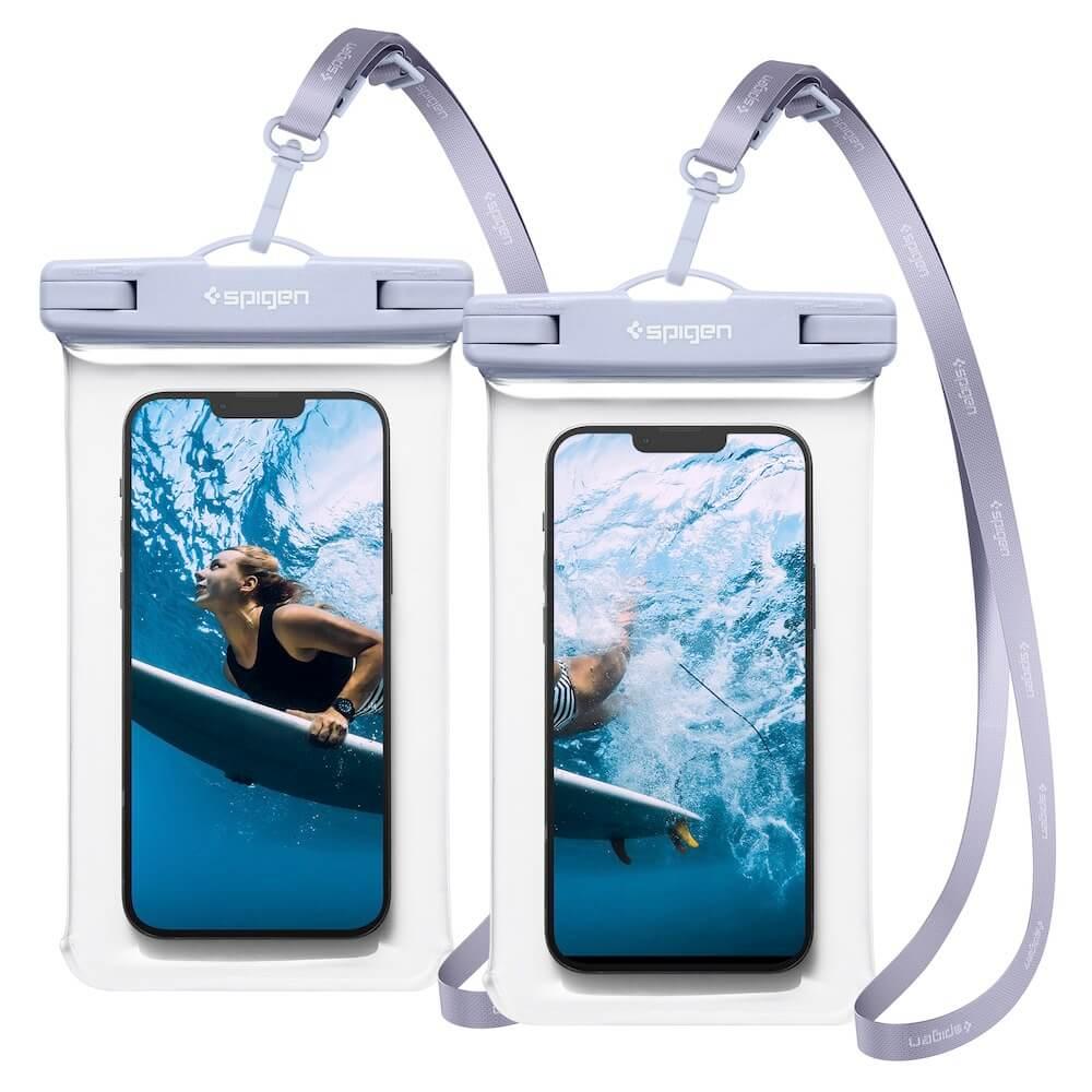 Универсален водоустойчив калъф за смартфони до 7 инча (светлосин) - Spigen Aqua Shield A601 Universal Waterproof Case IPX8 Pack (2 броя) | JAR Computers Универсален водоустойчив калъф за смартфони до 7 инча (светлосин) - Spigen Aqua Shield A601 Universal Waterproof Case IPX8 Pack (2 броя)