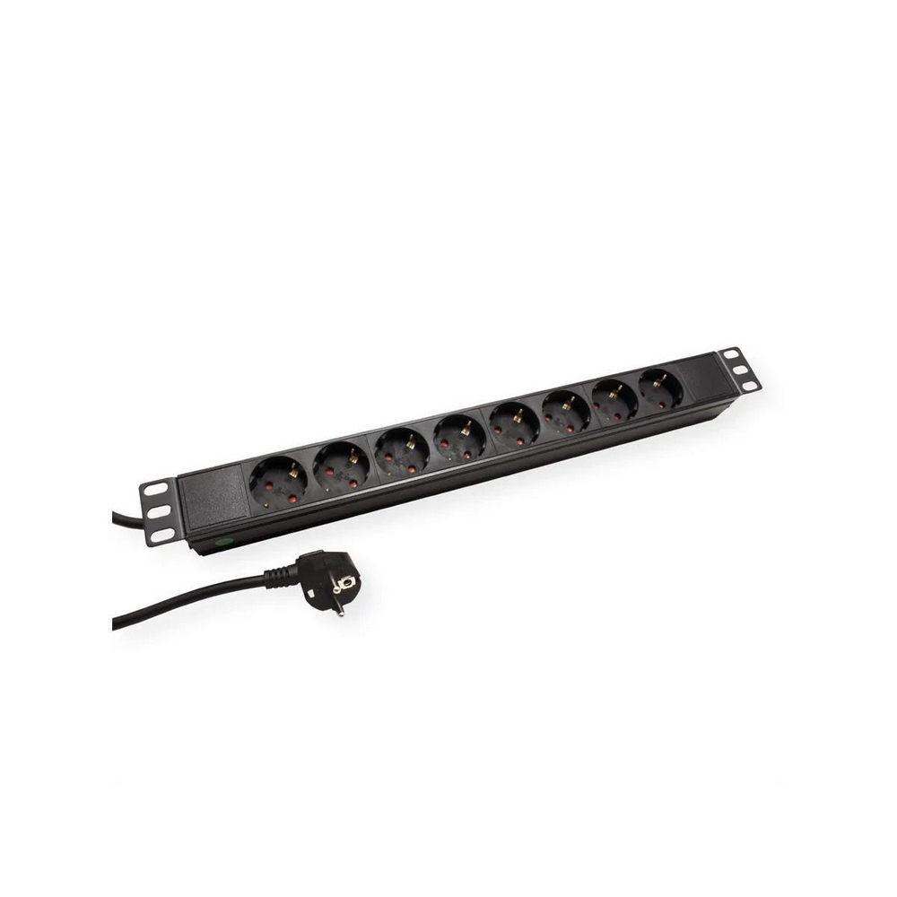 VALUE 19.99.1632 :: 19" PDU за сървърни шкфове, 8 гнезда, 4000W, CEE 7/3 German Type, 1.8 м
