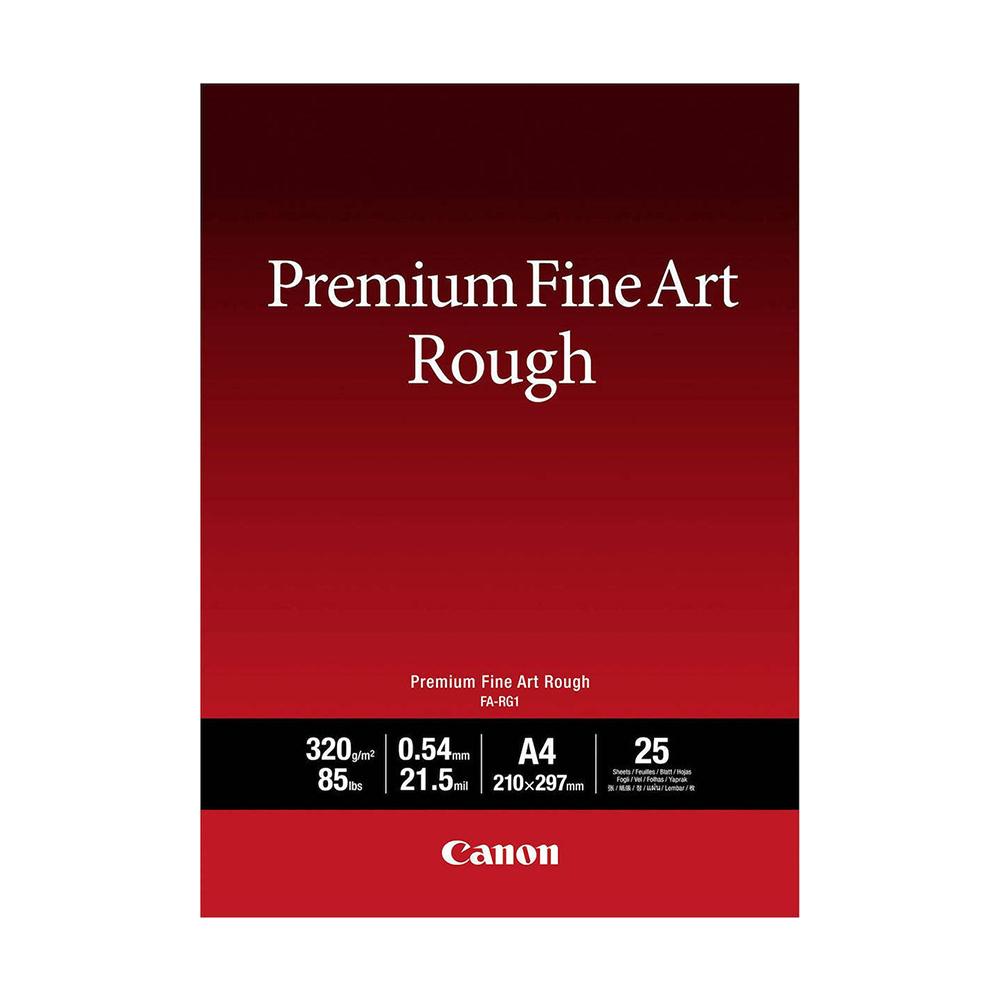 Canon FA-RG1 Photo Paper Premium Fine Art Rough A4 (21x30) 320gr/m² for Printers Inkjet 25 Sheets (4562C001) (CANFA-RG1A4)