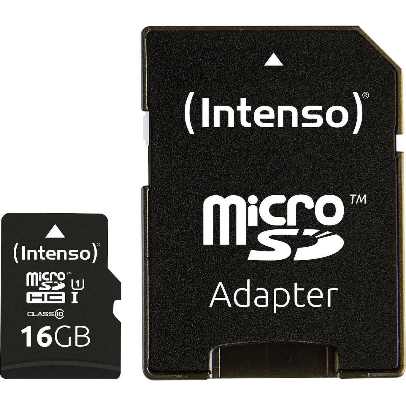 INTENSO microSDHC Card 16GB Class 10 UHS-I Premium with Adapter (3423470) (INTE3423470) | JAR Computers INTENSO microSDHC Card 16GB Class 10 UHS-I Premium with Adapter (3423470) (INTE3423470)