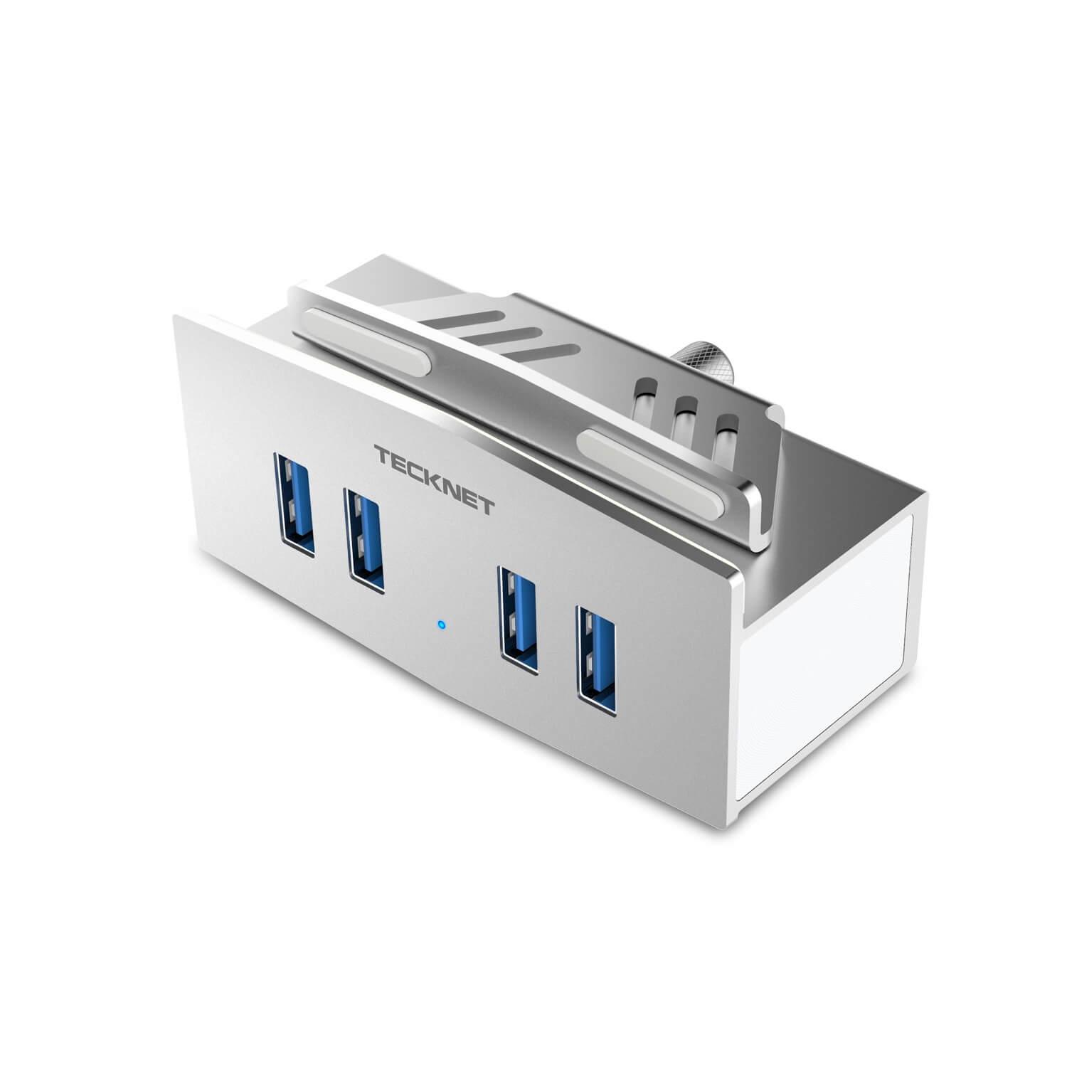 Качествен алуминиев 4-портов USB-A хъб - TeckNet HU049 Aluminum USB-A 3.0 4-Port Clamp Hub | JAR Computers Качествен алуминиев 4-портов USB-A хъб - TeckNet HU049 Aluminum USB-A 3.0 4-Port Clamp Hub