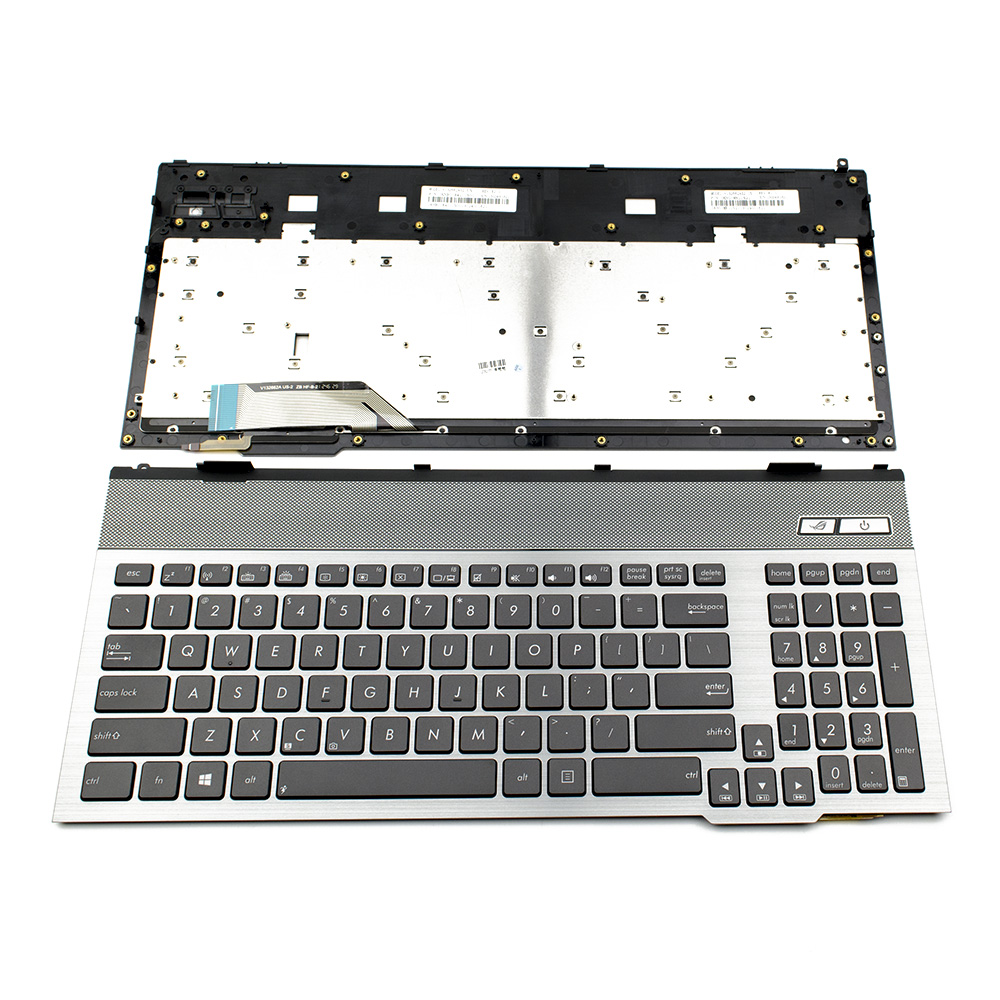 Клавиатура за лаптоп Asus G55 G57 Gray Frame Black With Backlit / Черна със Сива Рамка и Подсветка | JAR Computers Клавиатура за лаптоп Asus G55 G57 Gray Frame Black With Backlit / Черна със Сива Рамка и Подсветка