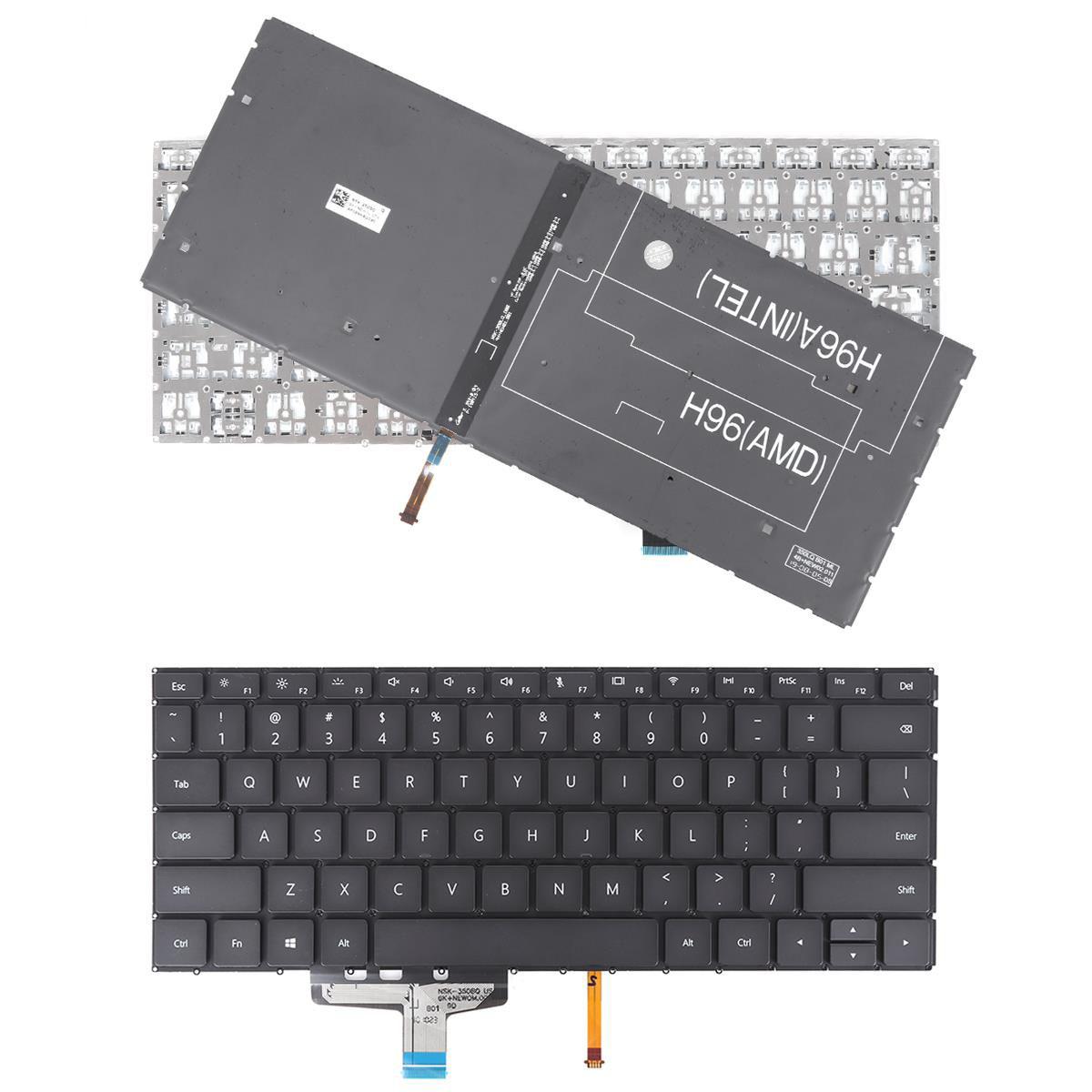 Клавиатура за лаптоп Huawei MateBook 13 WRT-W19 WRT-W29 Черна Без Рамка С Малък Ентър US