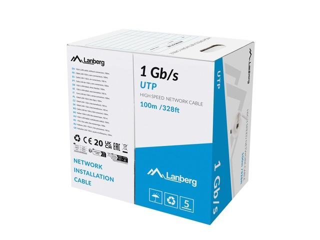 Lanberg LAN cable 1GB/s 100m solid cca grey