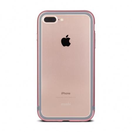 Метален бъмпер и покритие за задната част за iPhone 8 Plus, iPhone 7 Plus - Moshi Luxe Bumper Case (розово злато) | JAR Computers Метален бъмпер и покритие за задната част за iPhone 8 Plus, iPhone 7 Plus - Moshi Luxe Bumper Case (розово злато)