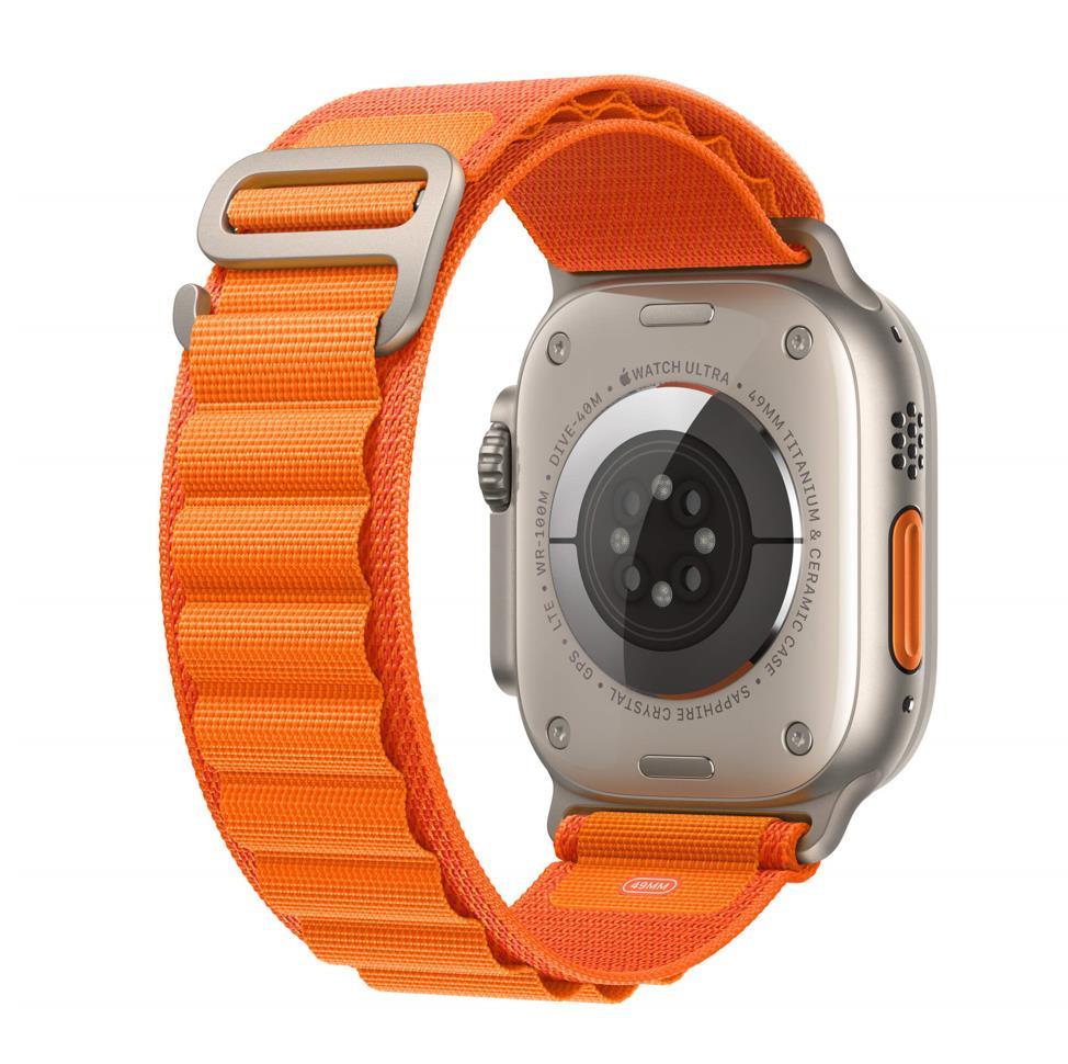 Оригинална текстилна каишка за Apple Watch Ultra, Ultra 2 49мм - Apple Alpine Loop Small (оранжев) | JAR Computers Оригинална текстилна каишка за Apple Watch Ultra, Ultra 2 49мм - Apple Alpine Loop Small (оранжев)