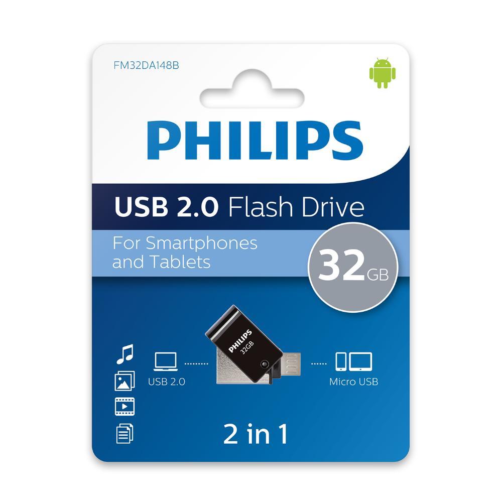Philips 2-in-1 32GB USB 2.0 Stick με σύνδεση micro USB-B Μαύρο (PHUSB32G2IN1OTGG) (PHIPHUSB32G2IN1OTGG) | JAR Computers Philips 2-in-1 32GB USB 2.0 Stick με σύνδεση micro USB-B Μαύρο (PHUSB32G2IN1OTGG) (PHIPHUSB32G2IN1OTGG)