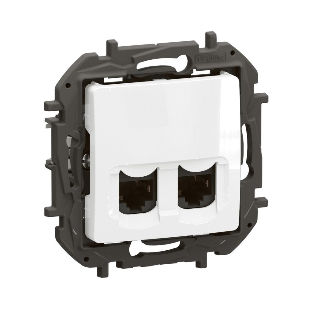 Розетка 2x RJ45 STP cat.6A Бял - Legrand Niloe New NP4335WH | JAR Computers Розетка 2x RJ45 STP cat.6A Бял - Legrand Niloe New NP4335WH