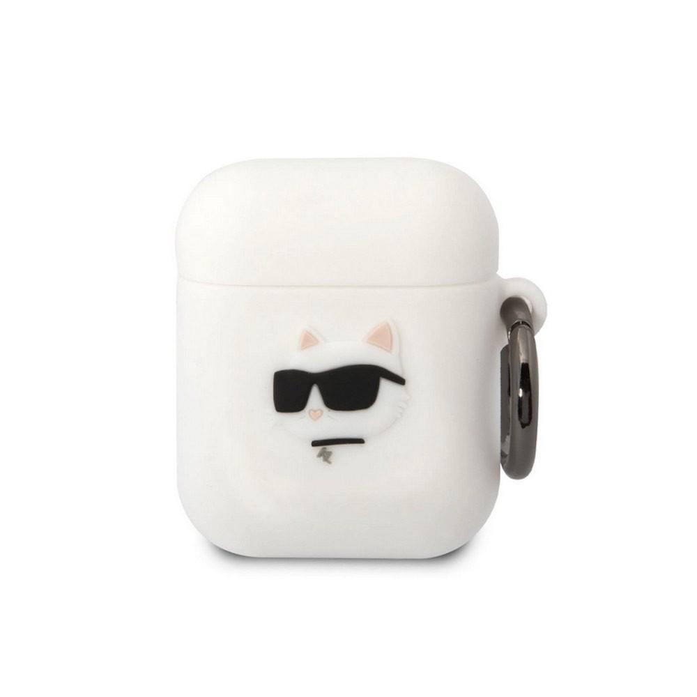 Силиконов калъф с карабинер за Apple AirPods и Apple AirPods 2 - Karl Lagerfeld AirPods 3D Logo NFT Choupette Head Silicone Case (бял) | JAR Computers Силиконов калъф с карабинер за Apple AirPods и Apple AirPods 2 - Karl Lagerfeld AirPods 3D Logo NFT Choupette Head Silicone Case (бял)