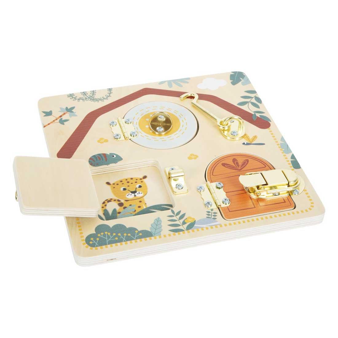 Small Foot Активна дъска Сафари, с врати и ключалки, 22 х 1 х 22 cm | JAR Computers Small Foot Активна дъска Сафари, с врати и ключалки, 22 х 1 х 22 cm