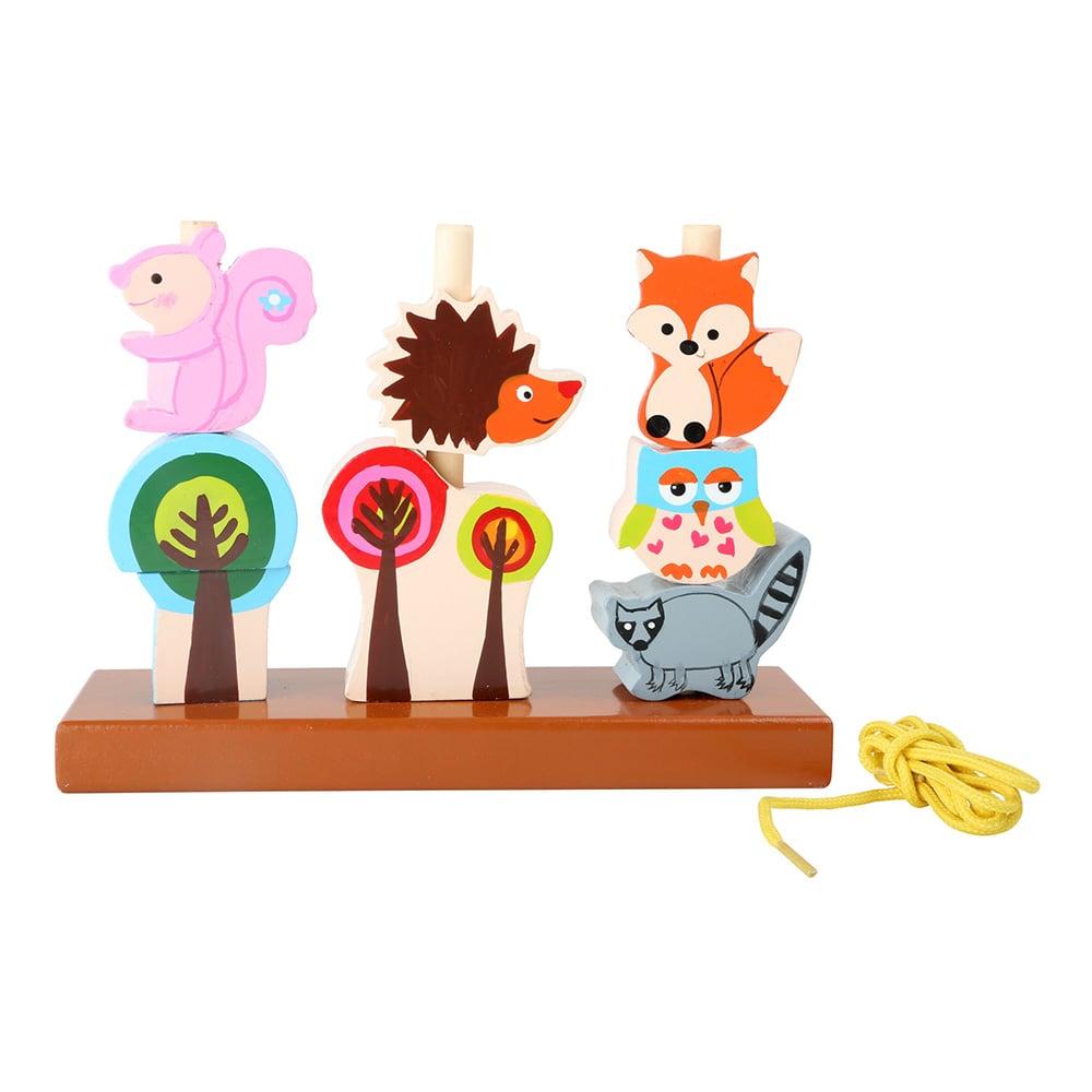 Small Foot Игра за нанизване Диви животни, 10 части | JAR Computers Small Foot Игра за нанизване Диви животни, 10 части