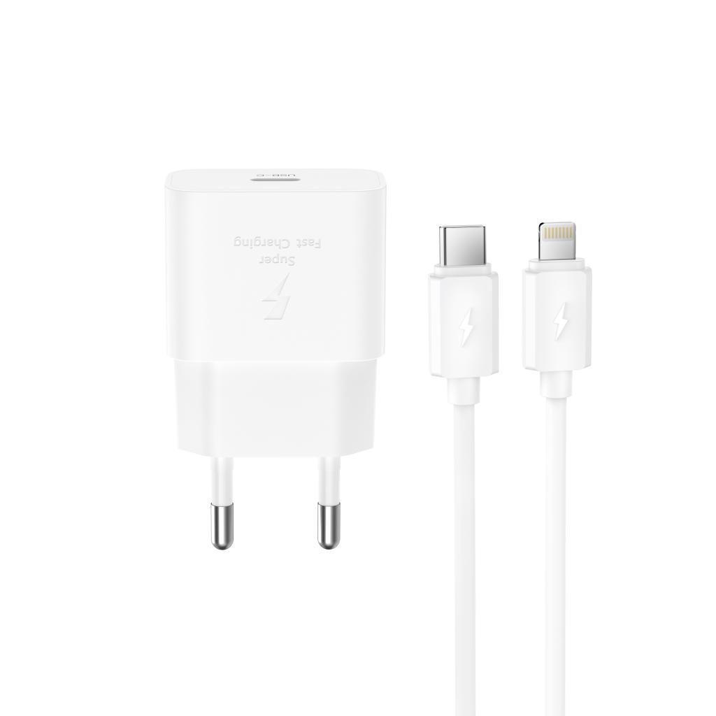 XO 220V 25W, USB-C, кабел Type-C - Lightning, /бял/ - L167 | JAR Computers XO 220V 25W, USB-C, кабел Type-C - Lightning, /бял/ - L167