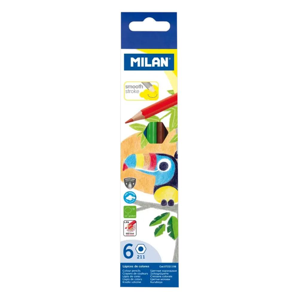 Цветни моливи Milan TOUCAN 6 цв. дълг | JAR Computers Цветни моливи Milan TOUCAN 6 цв. дълг