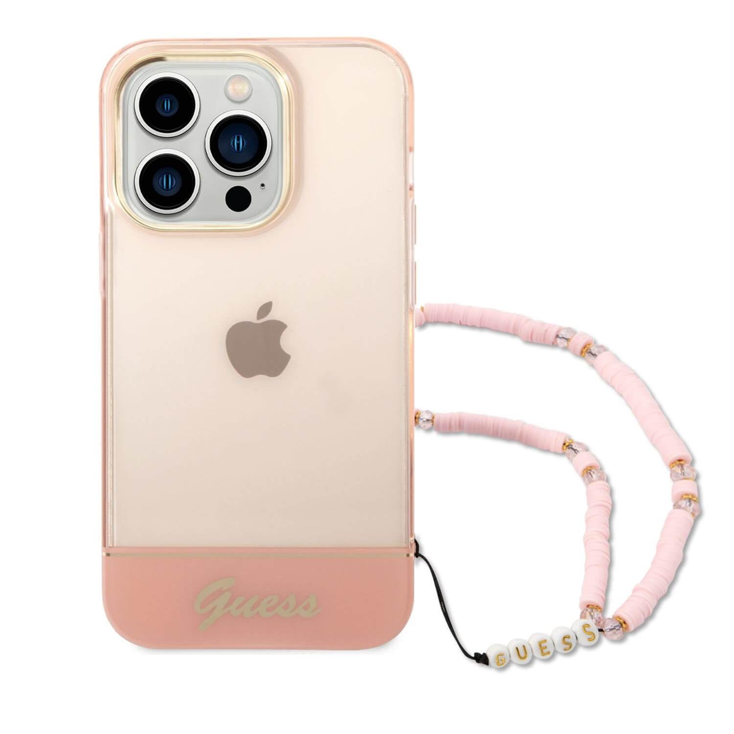 Дизайнерски кейс с висока защита и с връзка за iPhone 14 Pro - Guess Camera Outline Case with Strap (розов) | JAR Computers Дизайнерски кейс с висока защита и с връзка за iPhone 14 Pro - Guess Camera Outline Case with Strap (розов)
