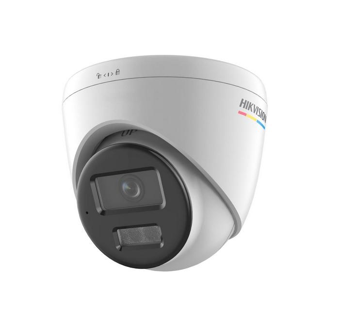 HikVision 4 MP ColorVu with Smart Hybrid Light Fixed Turret Network Camera, 2.8 mm, F1.0, IR, White Light up to 30m, H.265+, IP67, built-in microphone, 12Vdc/PoE 7.5W