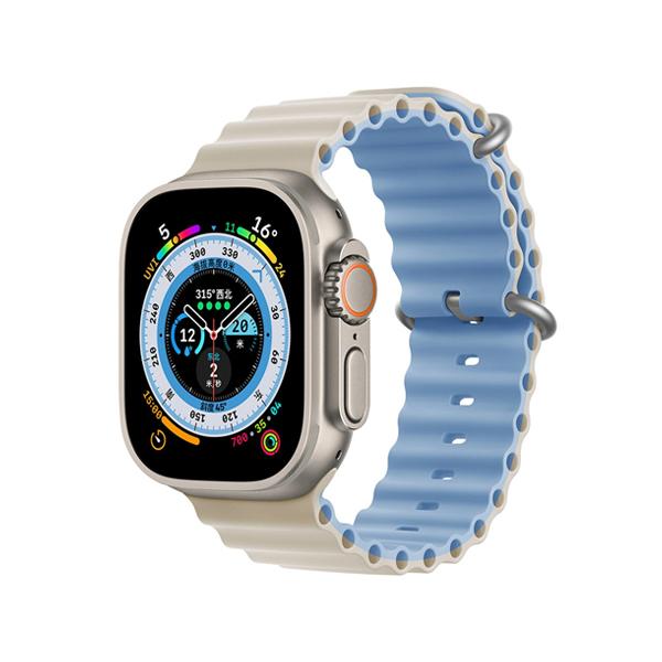 Каишка за Apple Watch 38/40/41мм, Ocean Band, двулицева /светлосиньо + крем/ | JAR Computers Каишка за Apple Watch 38/40/41мм, Ocean Band, двулицева /светлосиньо + крем/