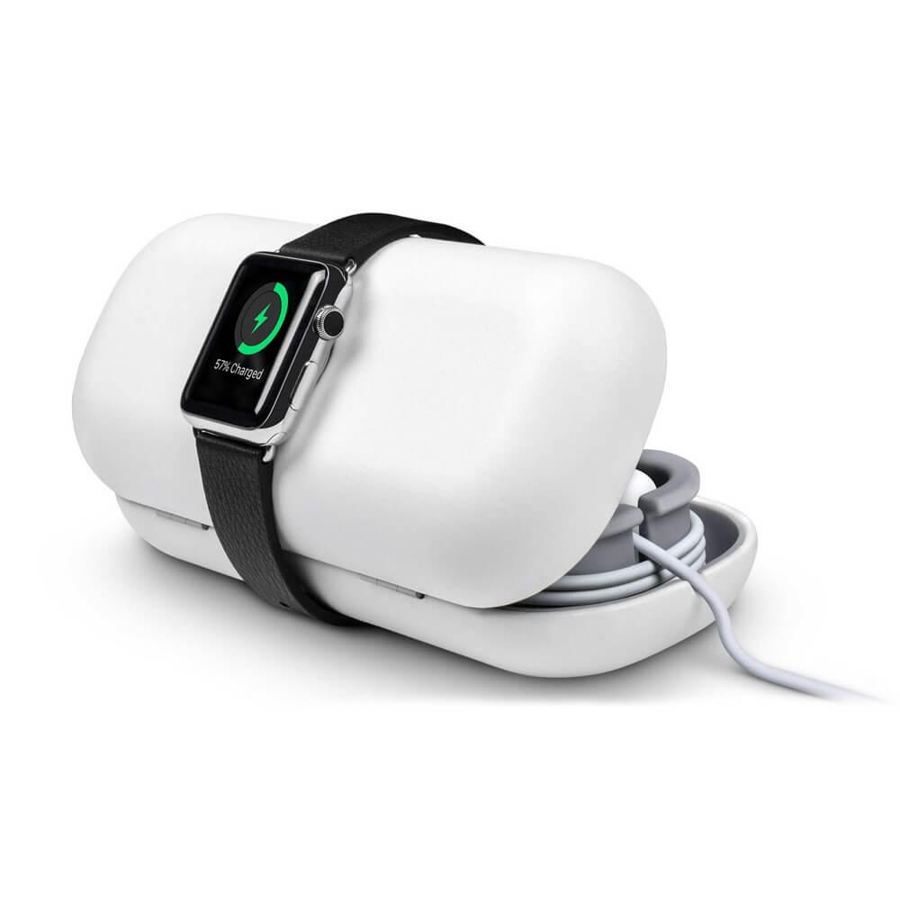 Кейс за аксесоари и поставка с възможност за зареждане за Apple Watch - TwelveSouth TimePorter (бял) | JAR Computers Кейс за аксесоари и поставка с възможност за зареждане за Apple Watch - TwelveSouth TimePorter (бял)