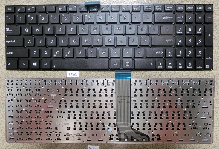 Клавиатура за лаптоп Asus E502 E502ma E502m E502sa E502s Black Without Frame US / Черна Без Рамка (Малък Ентър) | JAR Computers Клавиатура за лаптоп Asus E502 E502ma E502m E502sa E502s Black Without Frame US / Черна Без Рамка (Малък Ентър)