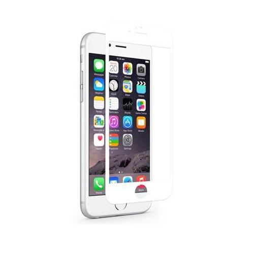 Premium Full Screen Tempered Glass - обхващащо и ръбовете стъклено защитно покритие за дисплея на iPhone 6, iPhone 6S (бял)