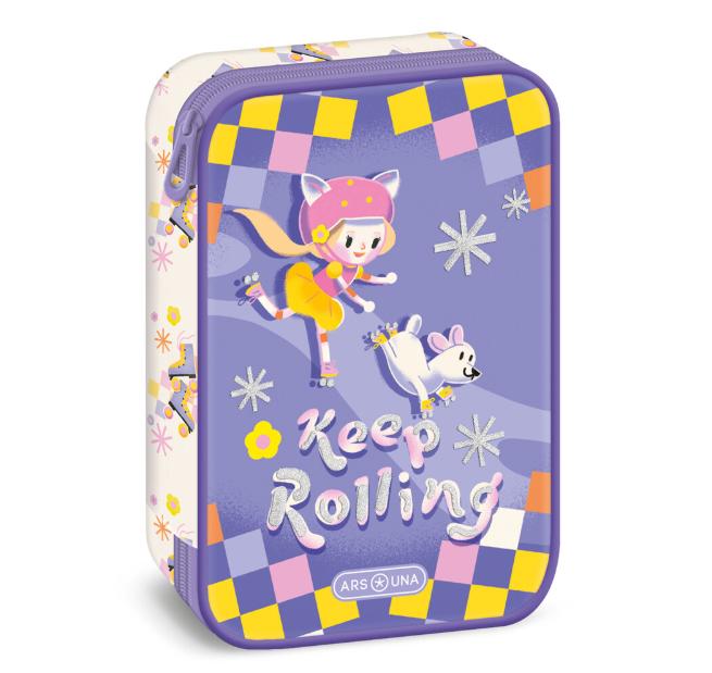 Ученически несесер с един цип на две нива Keep Rolling (5530)