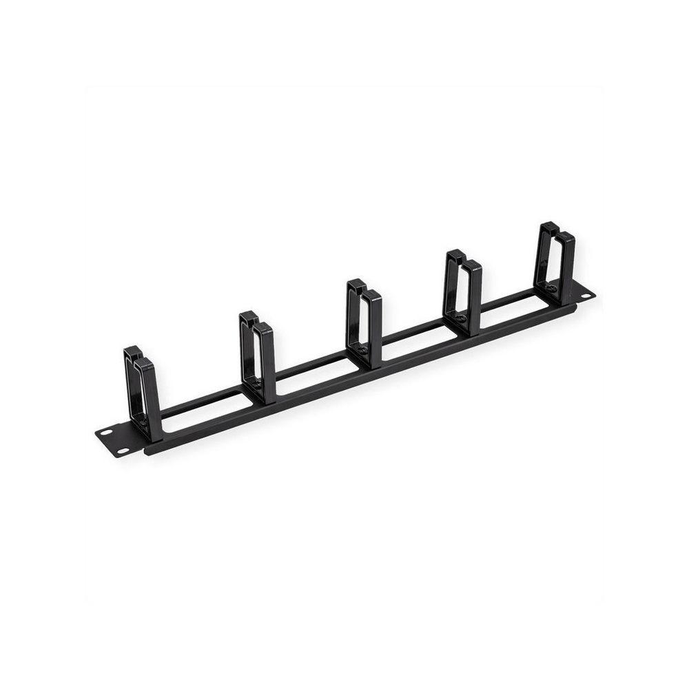 VALUE 26.99.0324 :: 19'', 1U Органайзер за кабели, 5 куки, изрязан преден панел, черен | JAR Computers VALUE 26.99.0324 :: 19'', 1U Органайзер за кабели, 5 куки, изрязан преден панел, черен