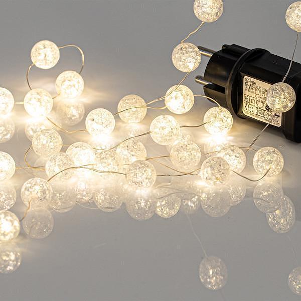 100 MINI LED акрилна топка от Eurolamp - с адаптор, бяла светлина | JAR Computers 100 MINI LED акрилна топка от Eurolamp - с адаптор, бяла светлина