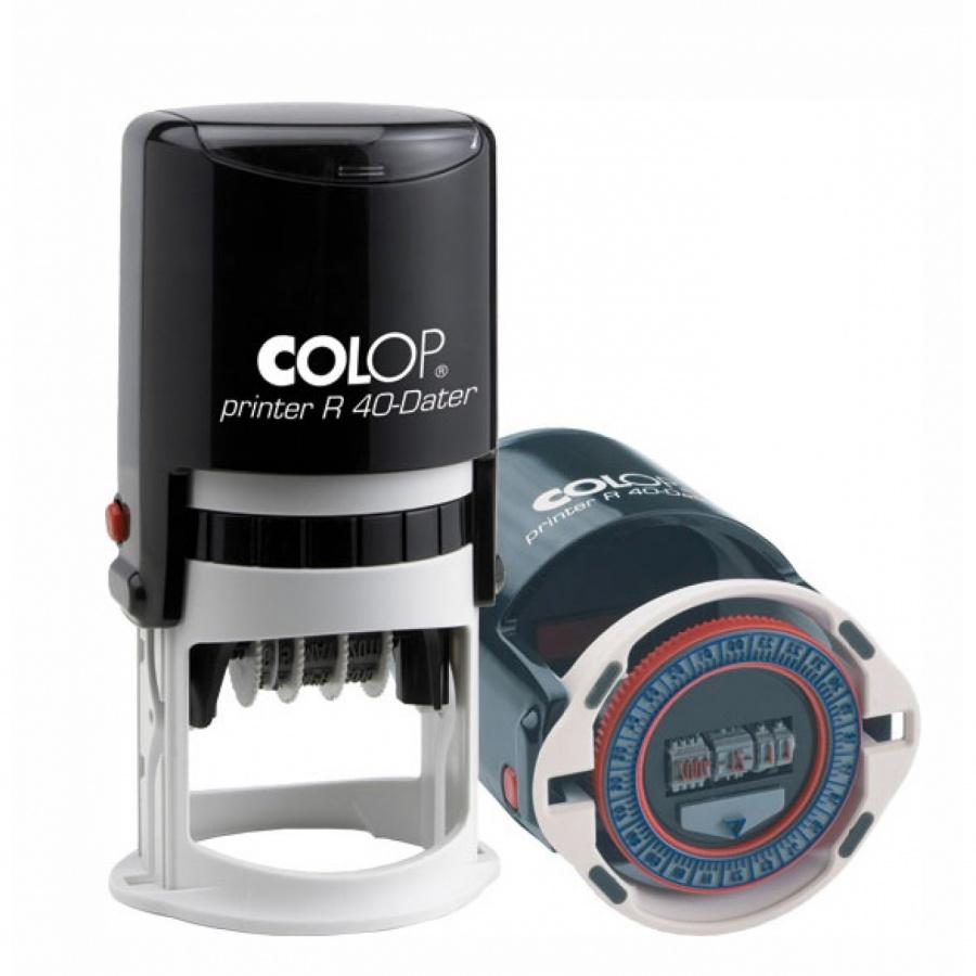 Датник Colop Printer R40, с цифри, височина на шрифта 4 мм, клише D40 мм, син тампон | JAR Computers Датник Colop Printer R40, с цифри, височина на шрифта 4 мм, клише D40 мм, син тампон