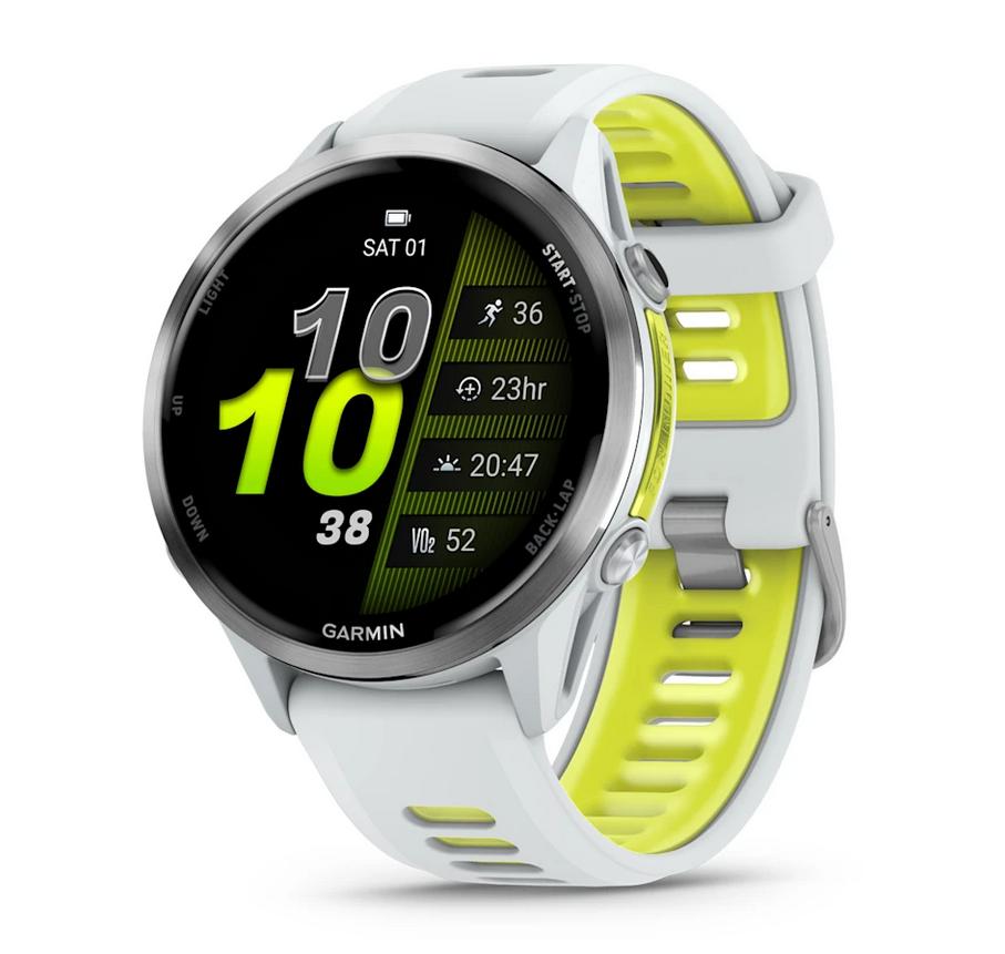 Forerunner® 970 - Forerunner® 970 - Titanium с Whitestone корпус и Whitestone/Translucent Amp Yellow каишка