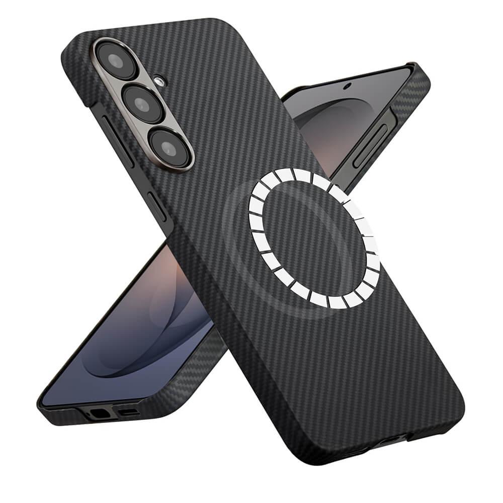 Кевларен кейс с MagSafe за Samsung Galaxy S26 - Techsuit Aramid Fiber MagSafe Ultra Slim Case (черен) | JAR Computers Кевларен кейс с MagSafe за Samsung Galaxy S26 - Techsuit Aramid Fiber MagSafe Ultra Slim Case (черен)