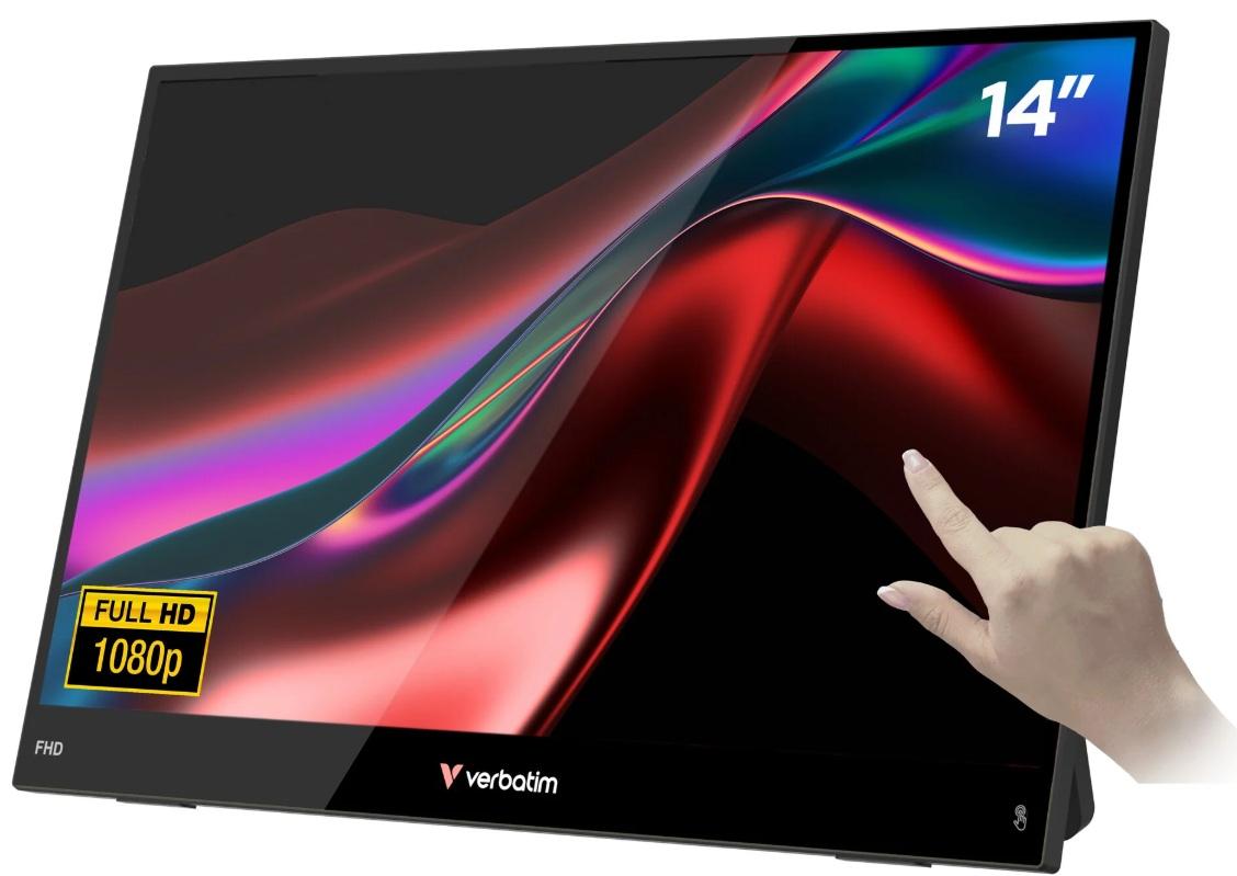 Монитор Verbatim - Portable Touch,14", FHD, LIGHT, черен | JAR Computers Монитор Verbatim - Portable Touch,14", FHD, LIGHT, черен