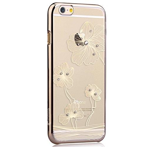 Поликарбонатов кейс за iPhone 6, iPhone 6S (с кристали Сваровски) - Comma Crystal Flora Case (златист) | JAR Computers Поликарбонатов кейс за iPhone 6, iPhone 6S (с кристали Сваровски) - Comma Crystal Flora Case (златист)