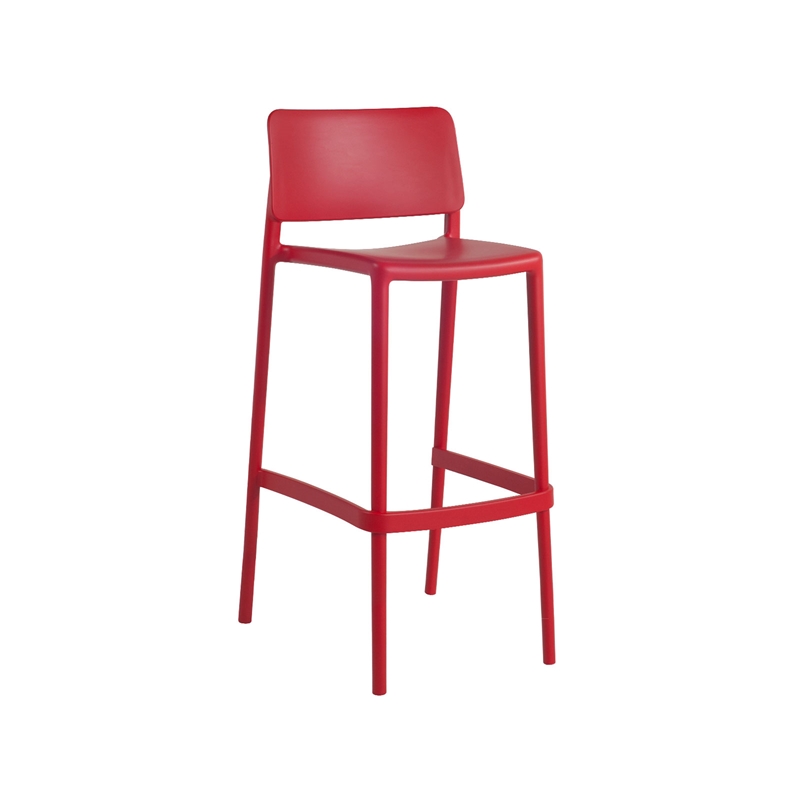 RFG Бар стол Joy S, пластмасов, червен, 75 cm