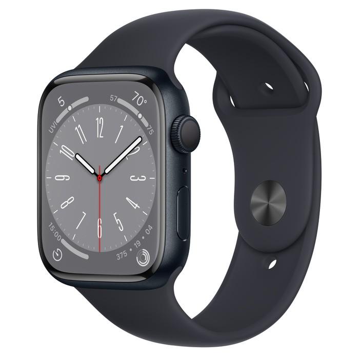 Умен часовник от Apple - Apple Watch Series 8 Cellular, 45mm Midnight Aluminium Case with Midnight Sport Band | JAR Computers Умен часовник от Apple - Apple Watch Series 8 Cellular, 45mm Midnight Aluminium Case with Midnight Sport Band
