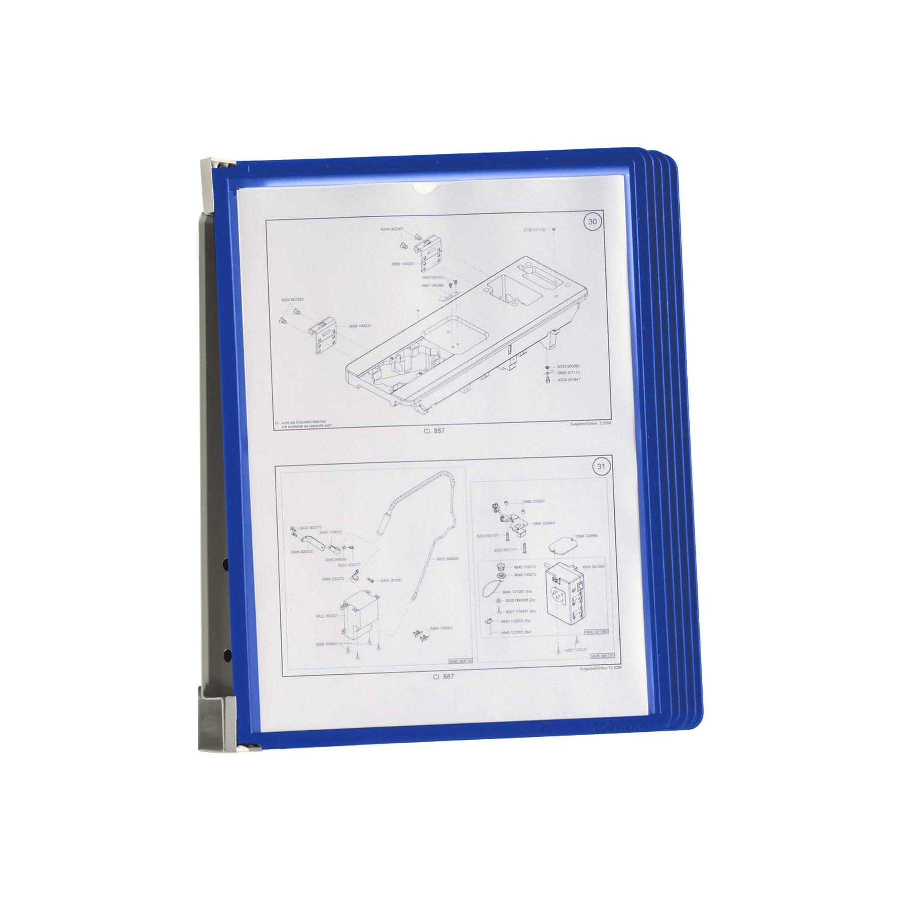 Durable Информационна система Vario Magnetic Wall, A4, с 5 джоба, синя | JAR Computers Durable Информационна система Vario Magnetic Wall, A4, с 5 джоба, синя