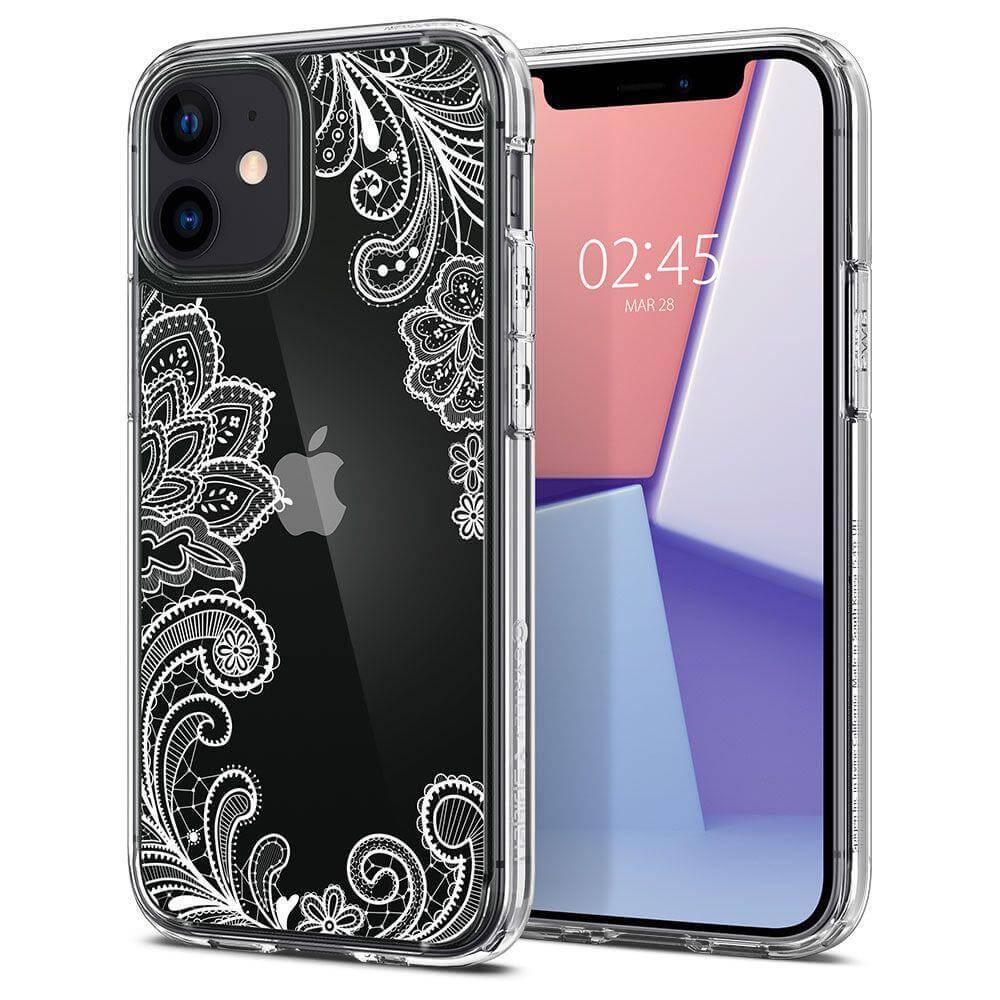 Хибриден кейс с висока степен на защита за iPhone 12 mini - Spigen Cyrill Cecile Case White Mandala (прозрачен-бял) | JAR Computers Хибриден кейс с висока степен на защита за iPhone 12 mini - Spigen Cyrill Cecile Case White Mandala (прозрачен-бял)