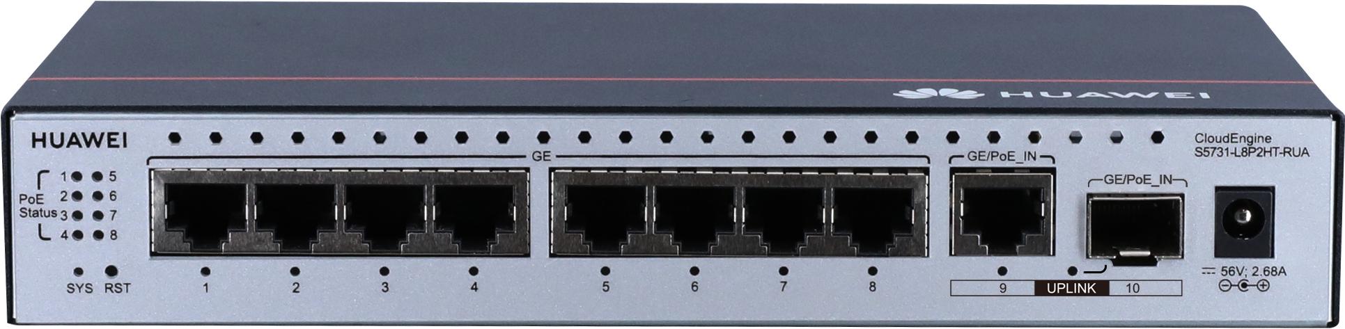 Huawei CloudEngine S5731-L8P2HT-RUA Управляем Gigabit Ethernet (10/100/1000) Захранване по Ethernet (PoE) Черен, Сребърен | JAR Computers Huawei CloudEngine S5731-L8P2HT-RUA Управляем Gigabit Ethernet (10/100/1000) Захранване по Ethernet (PoE) Черен, Сребърен