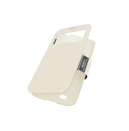Кожен кейс и поставка за Samsung Galaxy S4 Mini - Rock Flip Case Flexible Series (бял) | JAR Computers Кожен кейс и поставка за Samsung Galaxy S4 Mini - Rock Flip Case Flexible Series (бял)