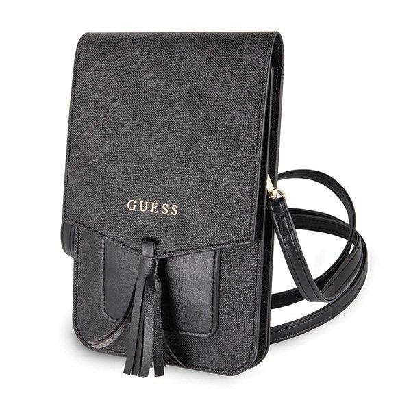 Кожена чанта (портфейл) с презрамка (черен) - Guess Wallet Universal Phone Bag | JAR Computers Кожена чанта (портфейл) с презрамка (черен) - Guess Wallet Universal Phone Bag