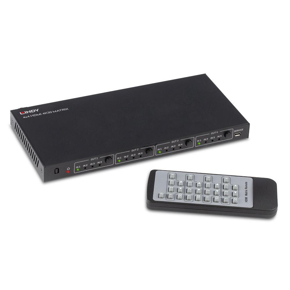 LINDY LNY-38152 :: 4x4 HDMI 4K30 Matrix превключвател