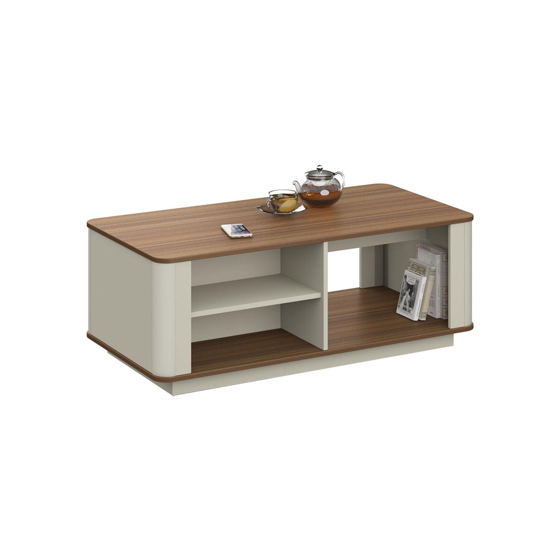 Ниска маса RFG Elmaz, 1200 х 600 х 450 mm, правоъгълен плот, ПДЧ 25 mm, австралийски дъб и сиво