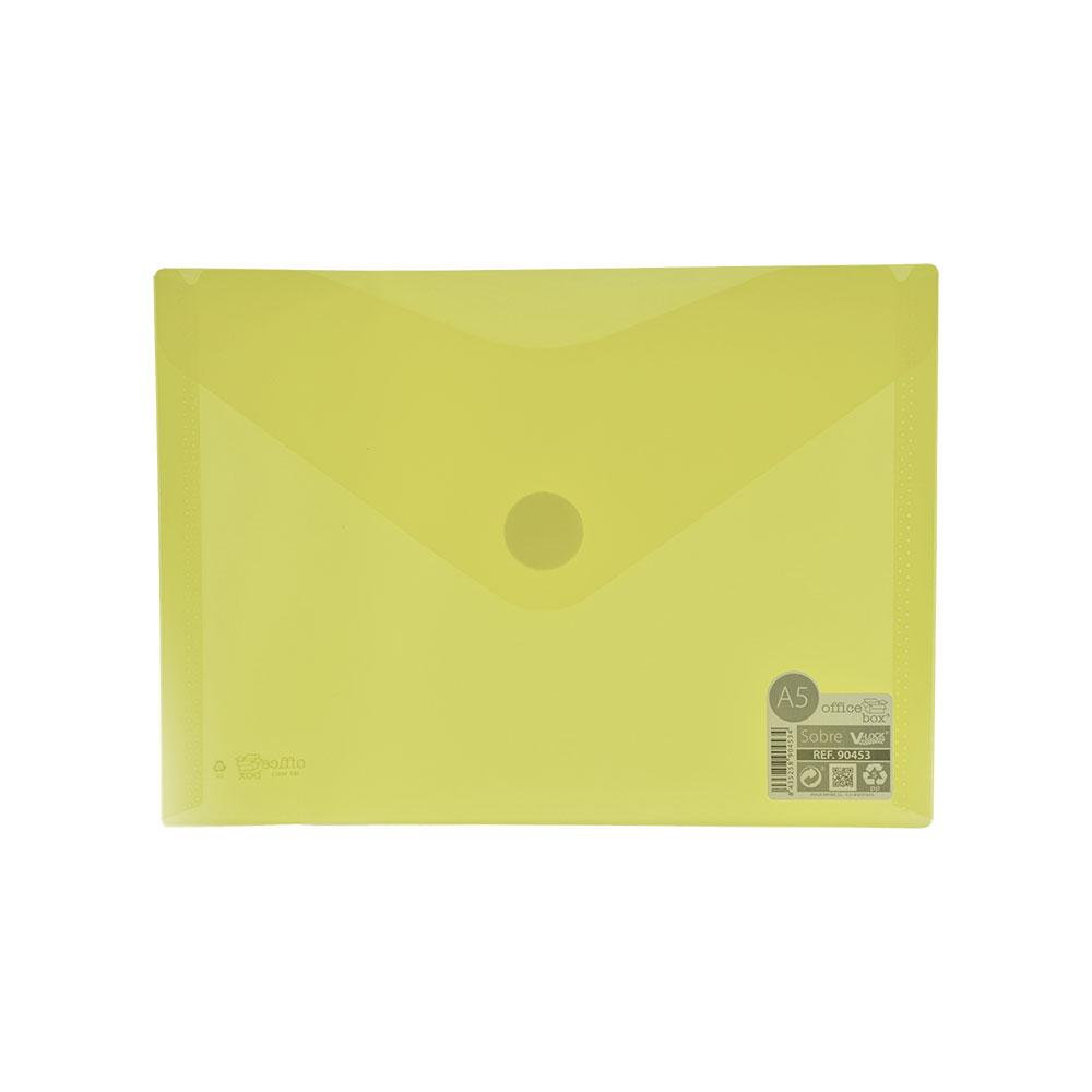 Папка с копче OfBox V-Lock A5 пр.жълт